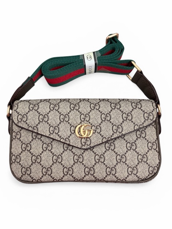 none Handbags - FAKE Beige GG Canvas Crossbody with Green-Red Web Adjustable Strap